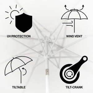 Baiona classic midcentury market patio umbrella with uv protection - Tuesday Morning - Umbrellas & Sunshades