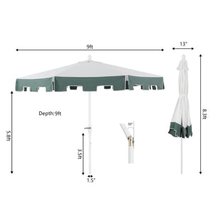 Baiona classic midcentury market patio umbrella with uv protection - Tuesday Morning - Umbrellas & Sunshades