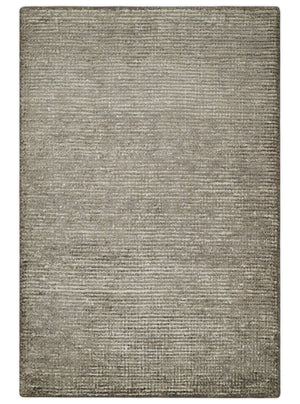 Modern Solid Brown 2x3 Hand Knotted Bamboo Silk Rug
