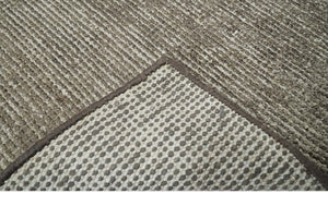 Modern Solid Brown 2x3 Hand Knotted Bamboo Silk Rug