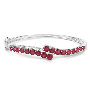 9.10 Carat Glass Filled Ruby .925 Sterling Silver Bangle