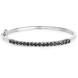 2.50 Carat Genuine Black Diamond .925 Sterling Silver Bangle
