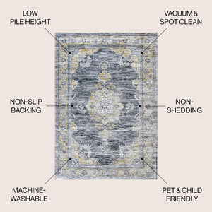 Bausch Bohemian Distressed Chenille Machine - Washable Area Rug - Tuesday Morning - Area Rugs