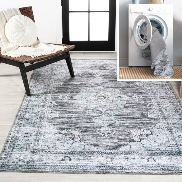 Bausch-Bohemian-Distressed-Chenille-Machine-Washable-Area-Rug-Area-Rugs