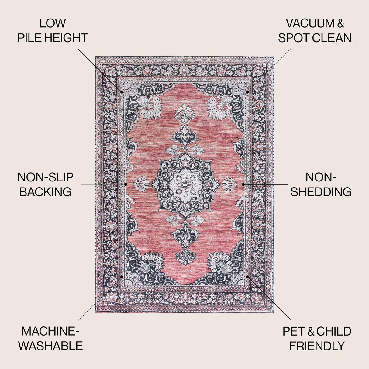 Bausch Bohemian Distressed Chenille Machine - Washable Area Rug - Tuesday Morning - Area Rugs