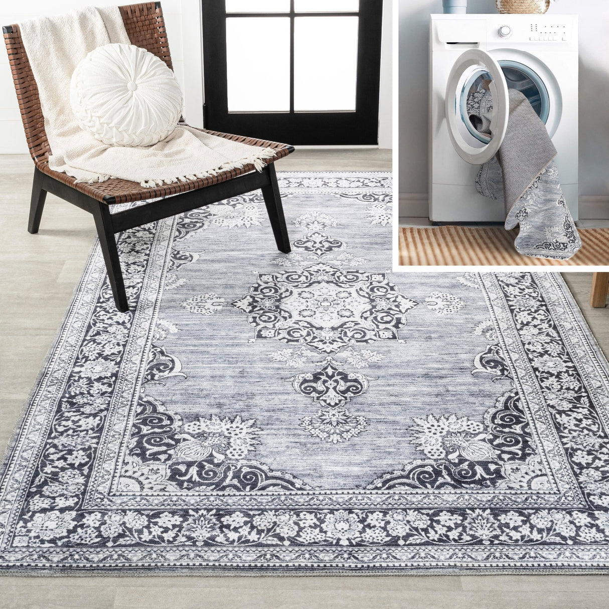 Bausch Bohemian Distressed Chenille Machine - Washable Area Rug - Tuesday Morning - Area Rugs