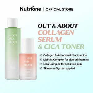 Out And About Moisture Tea Tree Cica Toner & Brightening Collagen Serum Set