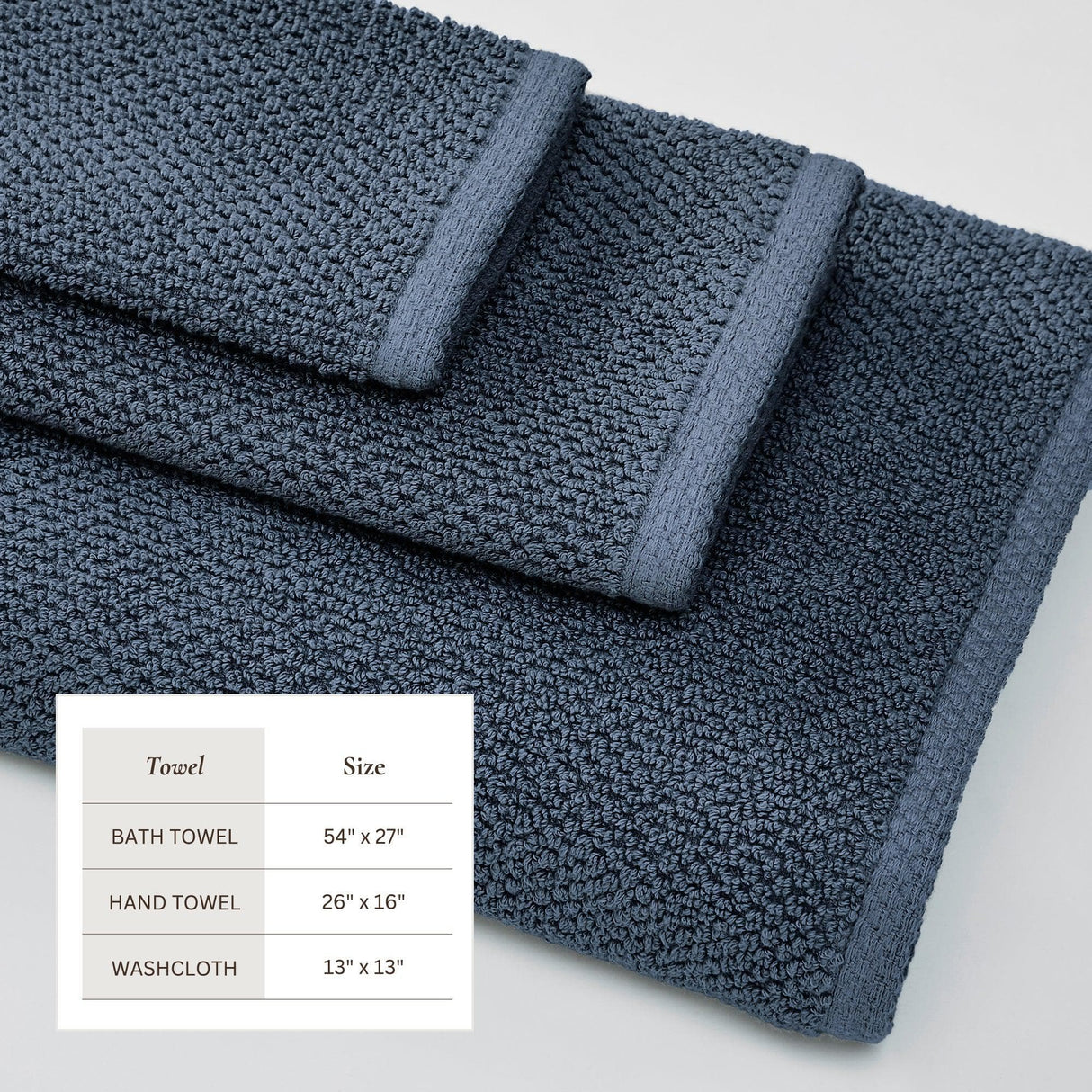 Cotton textured bath towel set - acacia collection