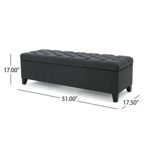 Glouster Contemporary Storage Ottoman With Button Tufted Design