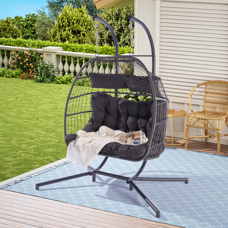 2 person outdoor rattan hanging chair patio wicker egg chair