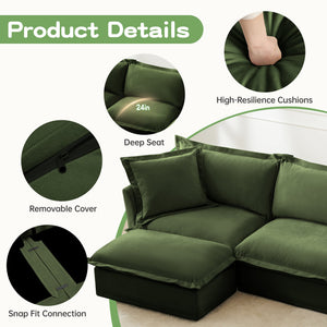 Slipcovered Long Sofa - 4 Seater