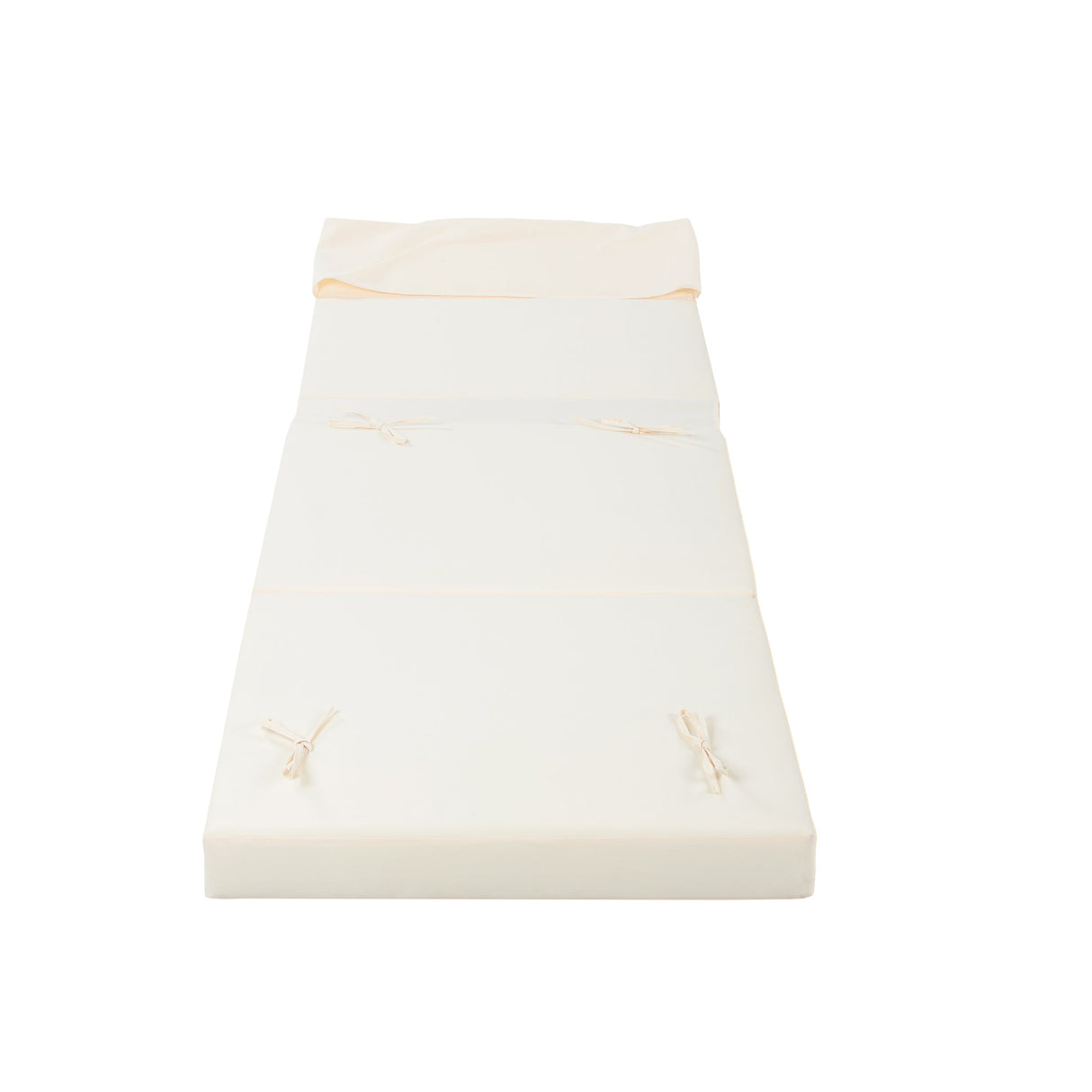 Outdoor Reclining Chair Cushion with Headrest in Beige