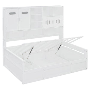 Daybed With All-In-One Cabinet And Shelf