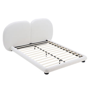Extra Thick Upholstered Platform Bed Frame with Luxury Split Headboard