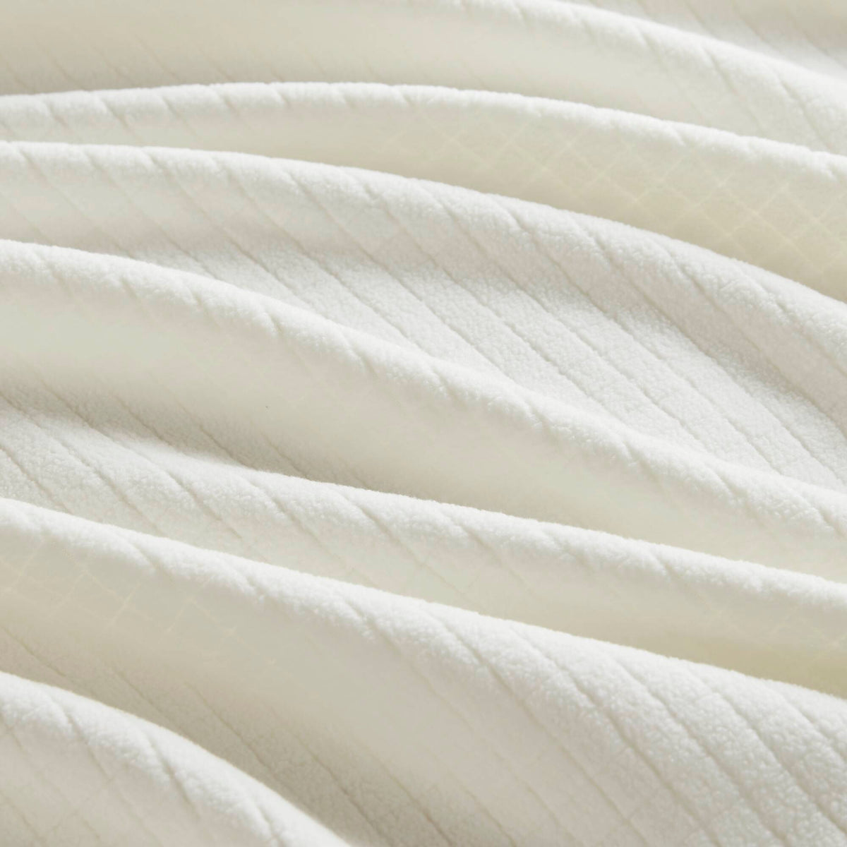 Ivory Microfleece Blanket Full/Queen with Soft Brushed Finish