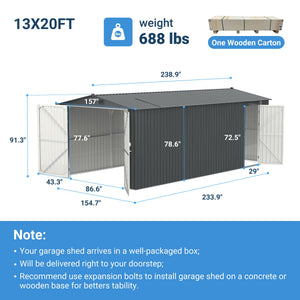 Outdoor Storage Shed 20x13 FT
