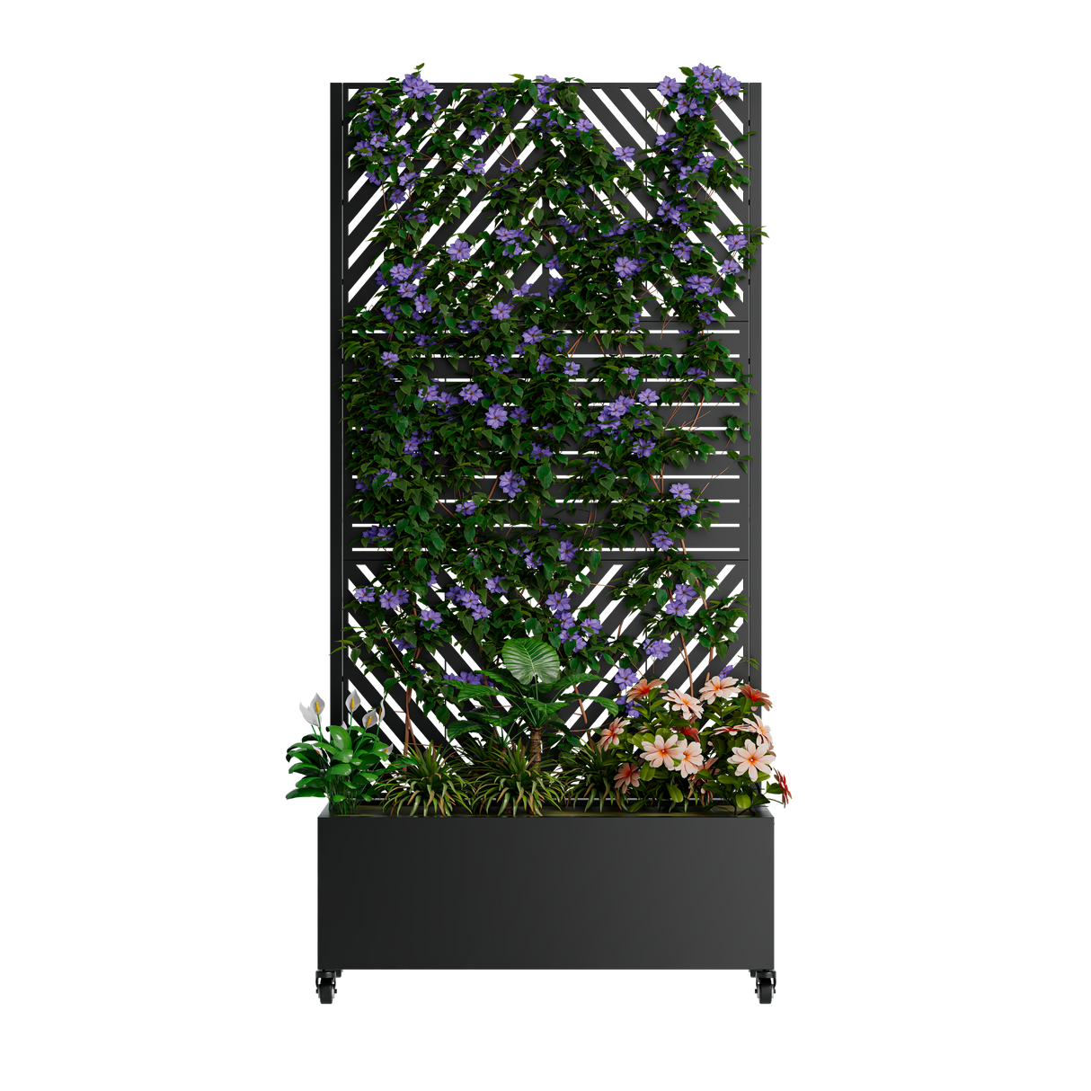 Metal Planter Box with Trellis - 73"x35"x16" Raised Garden Bed