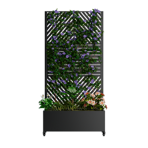 Metal Planter Box with Trellis - 73"x35"x16" Raised Garden Bed