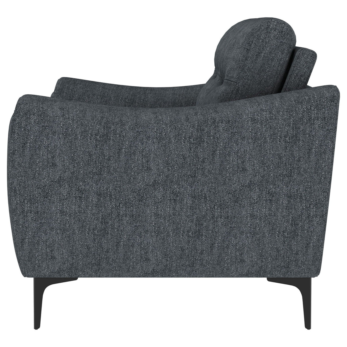 Oberle - Upholstered Sloped Track Arm Loveseat - Charcoal