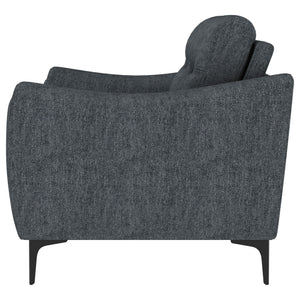 Oberle - Upholstered Sloped Track Arm Loveseat - Charcoal