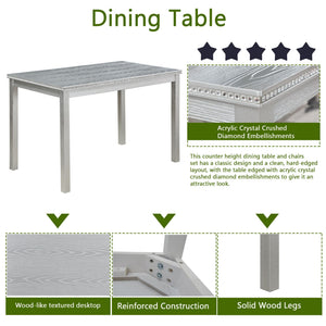 Dining Table Set, Table With A Rectangular Table And Upholstered Chairs