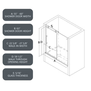 6063 Matte Tempered Glass Shower Door