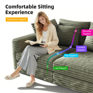 4 Seat Sofa, Modern Comfy Upholstered Sofa Cloud Couch, Deep Seat Couches With Soft Pillows