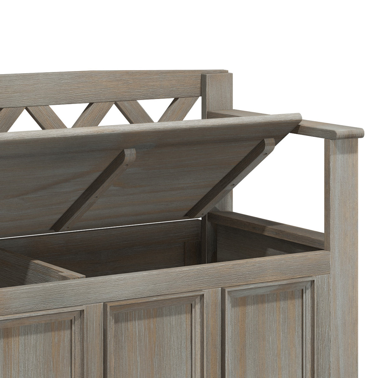 Amherst Solid Wood Entryway Storage Bench in Distressed Grey