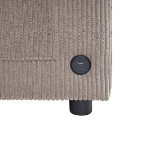 Sleeper Sofa With Foldable Mattress, USB Ports, Side Table & Storage Pocket