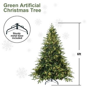 6.5ft Pre-Lit Artificial Christmas Tree with 450 Warm Lights