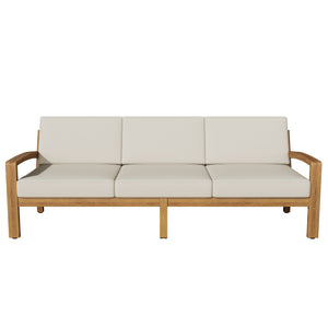 Outdoor L Shape 3pcs Acacia Wood Patio Sofa Set