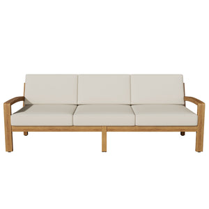 Outdoor L Shape 3pcs Acacia Wood Patio Sofa Set