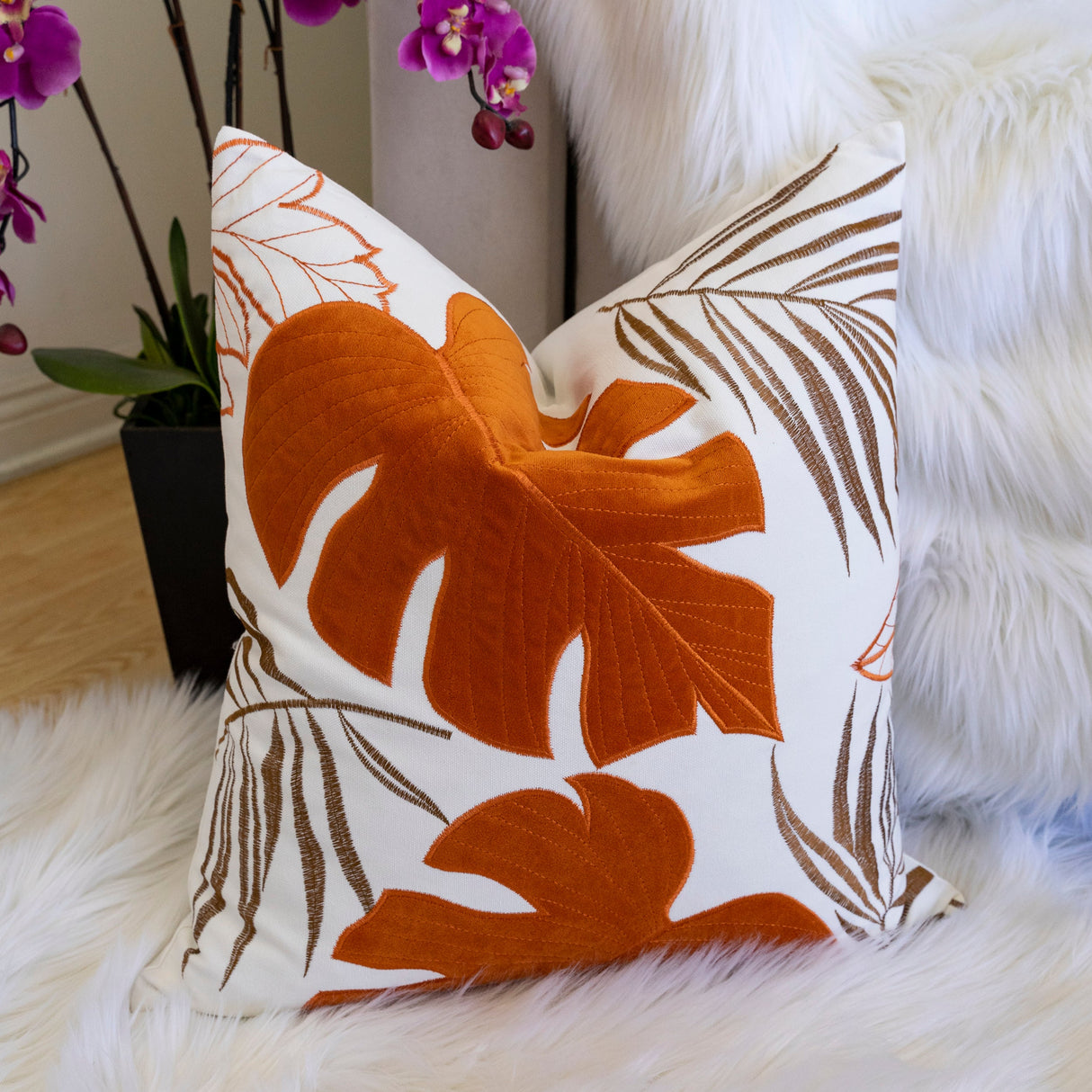 Autumn Vibes Leaf Accent Pillow - 2 Pack