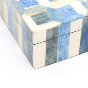 Decorative Storage Box with Bone Material - 6x4x2 Inches
