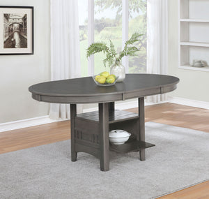 Lavon Oval 60-inch Wood Extension Leaf Dining Table Medium Grey