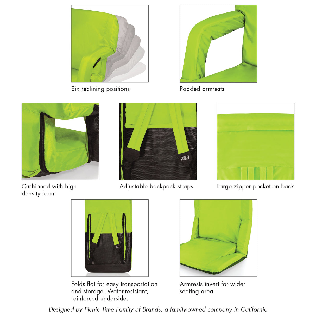 Ventura Portable Reclining Stadium Seat