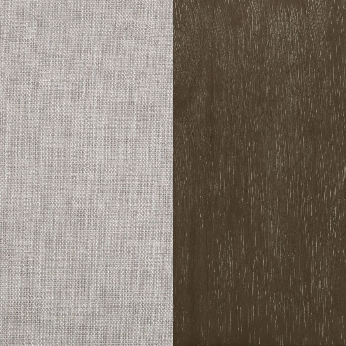 Beige and Natural Removable Back Accent Chair with Faux Linen Fabric and Wood Frame