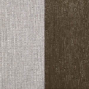 Beige and Natural Removable Back Accent Chair with Faux Linen Fabric and Wood Frame