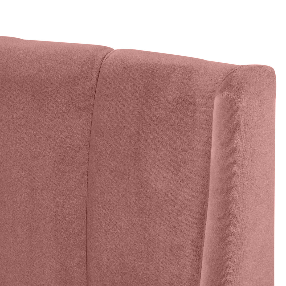 Aspen Vertical Tufted Headboard Platform Bed Set, Queen, Ash Rose Pink Velvet