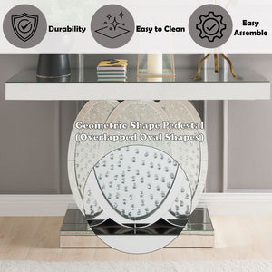 Nysa - 47"L Console Table - Mirrored & Faux Crystals
