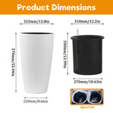 Faux Rattan Tall Planters Set with Water Level Monitor and Automatic Watering