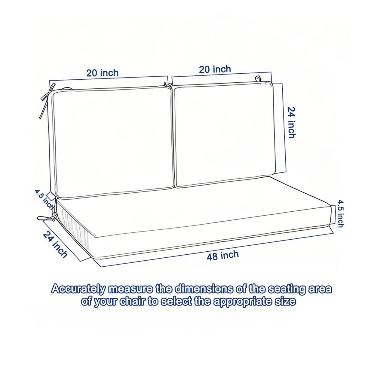 Outdoor Loveseat Cushion Set for Patio Furniture