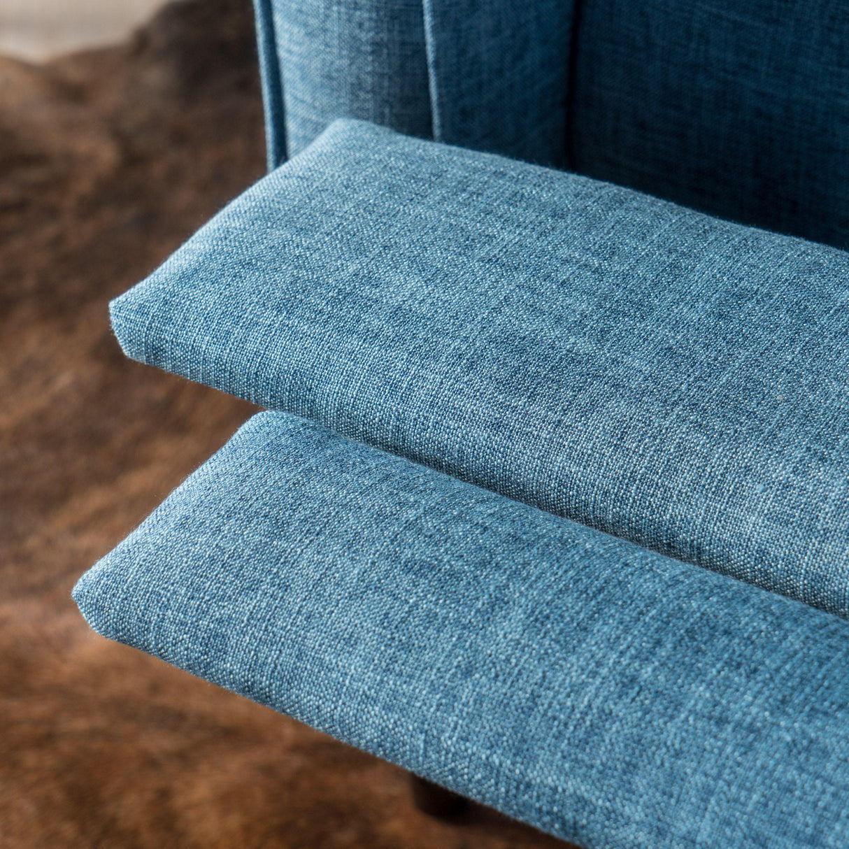 Mid-Century Modern Recliner With Button Tufted Waffle Stitch