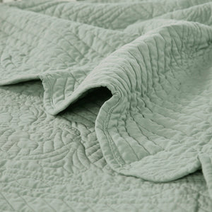 6 Piece Reversible Scalloped Edge Daybed Cover Set - Seafoam