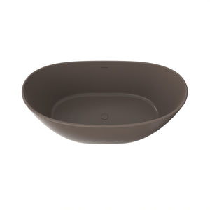 61 Inch Freestanding Solid Surface Soaking Bathtub