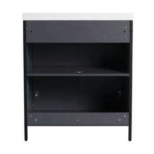 Modern Freestanding Bathroom Vanity With Resin Sink & Soft Close Cabinet Doors