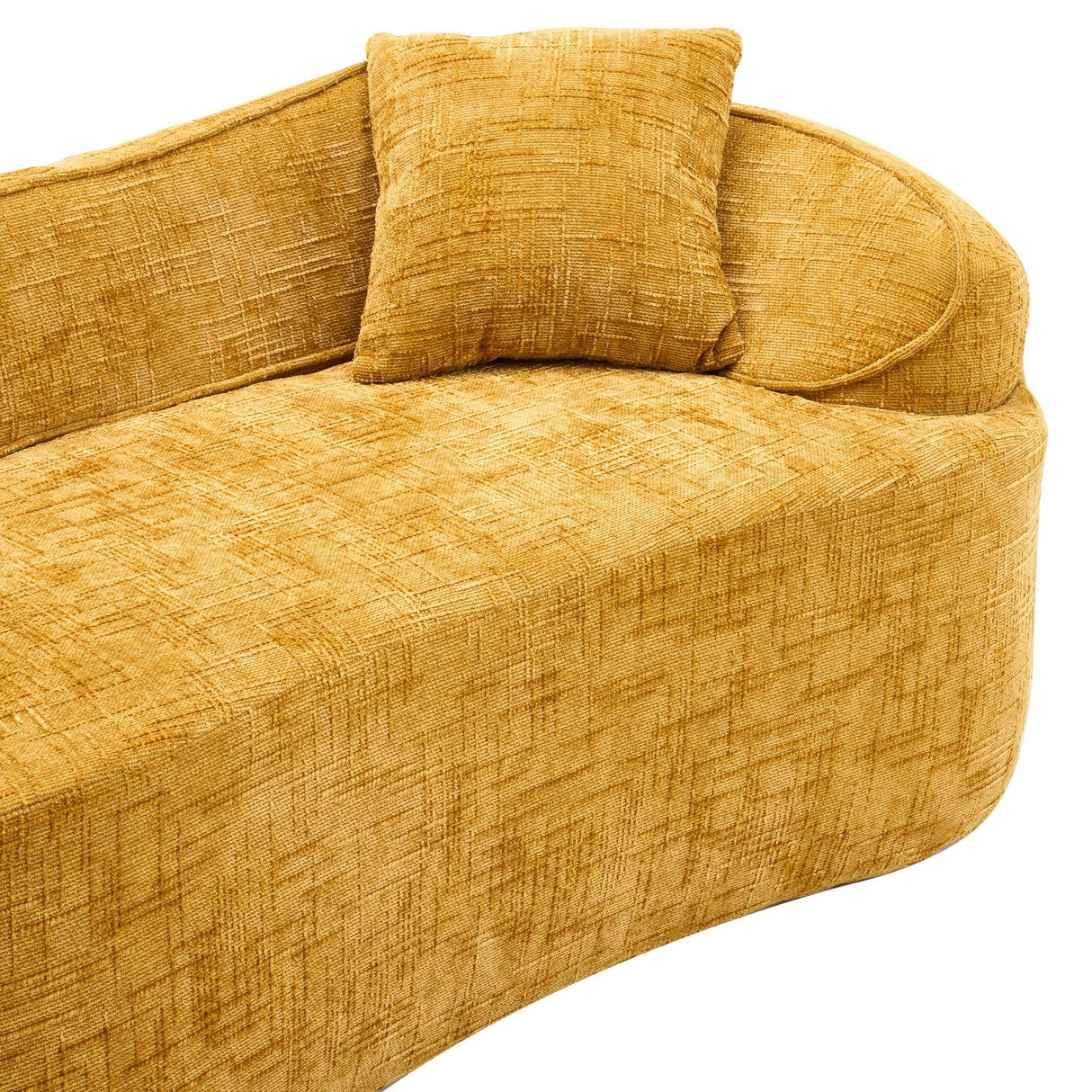 Curved 2 Person Compress Sofa With Armrests, Includes Pillows