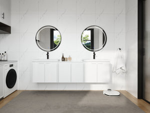 72" Bathroom Vanity With Resin Sink, Soft Close Doors and 1-Side Cabinet