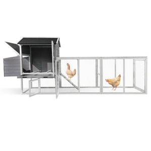 Chicken Coop With Run And Nesting Box, Large Outdoor Hen House For Backyard