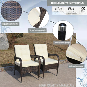 2-Piece Liberatore Dining Chairs with Beige Cushions